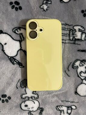 Pastel Yellow Tempered Glass iPhone 16 Case 💛💛💛